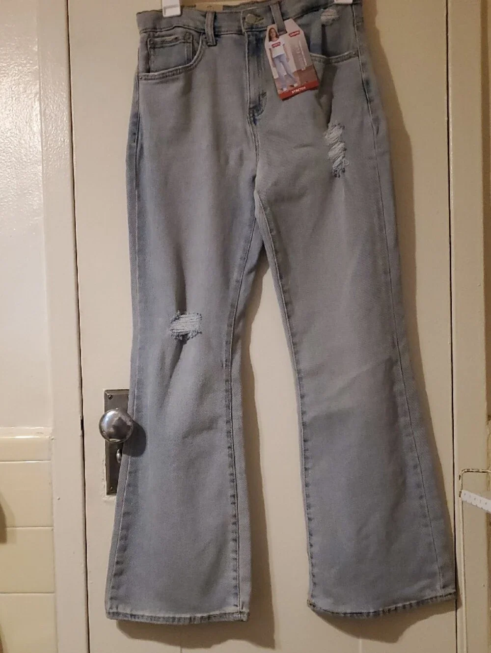 Levi's Girl's Youth Baggy Flare Jeans Distressed Stretch - Size 16 REG